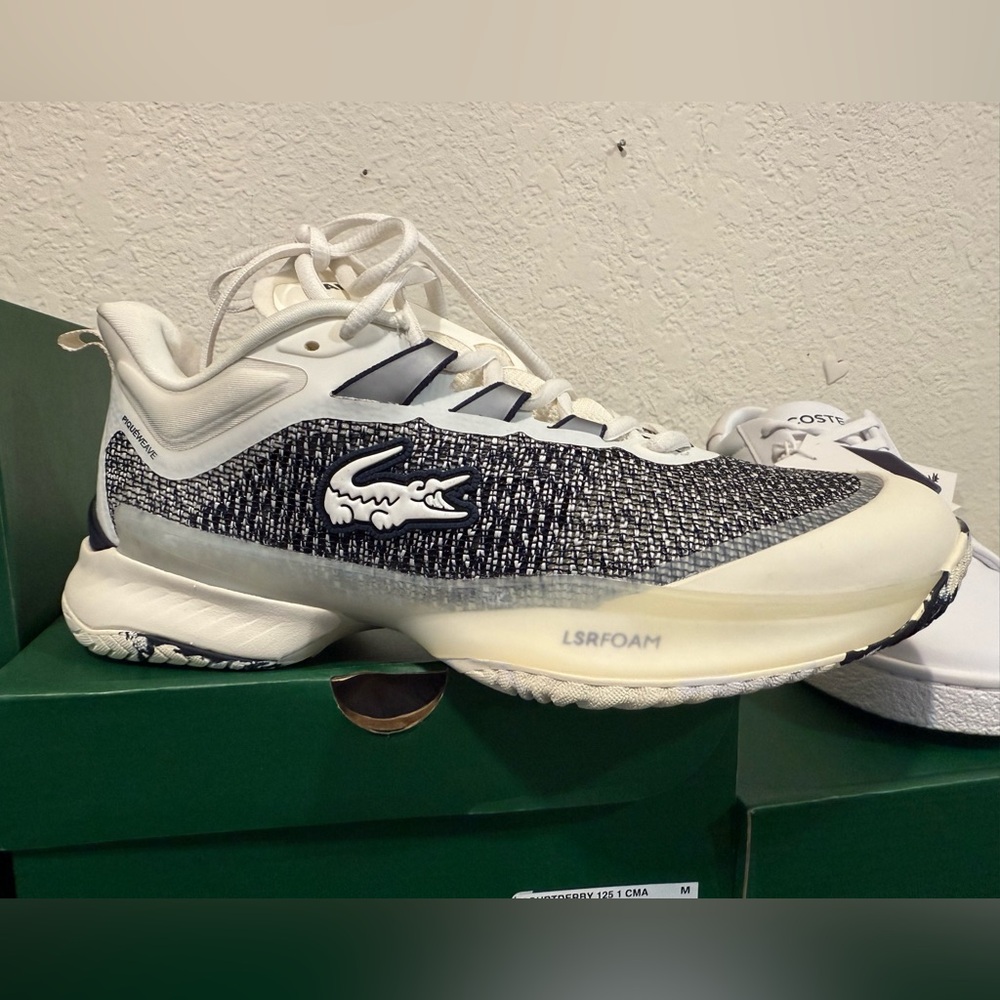 Lacoste Men's Black and White Sneakers